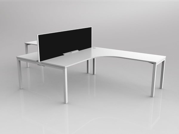 Axis 2x Users 90 Degree Workspace Tee Layout with Screens