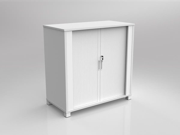 Axis Tambour White Storage Cabinet