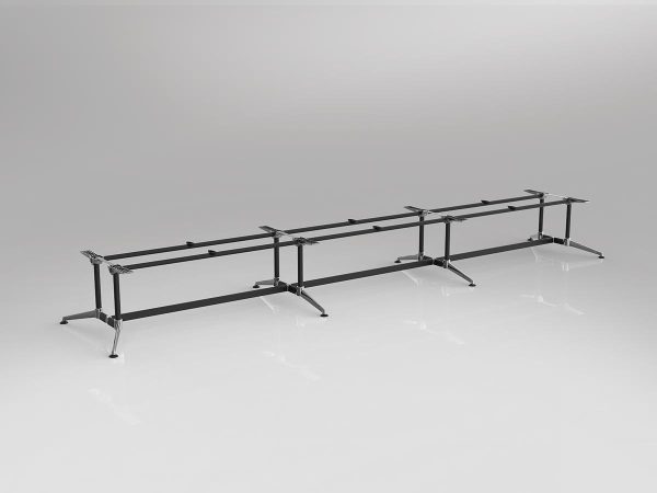 Modulus Twin Post, Collar Leg Triple Span Table Frame
